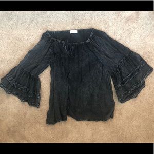Charcoal/black blouse (Altar’d State brand)